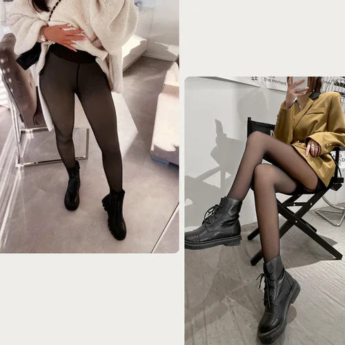 COMPRE 1 LEVE 2 - MEIA-CALÇA PELUCIADA DE LÃ TRANSLÚCIDA